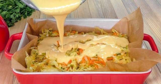 Заливной капустный пирог
